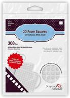 📦 3l scrapbook adhesives, white pre-cut foam squares, 1/4-inch, permanent (pack of 308) logo