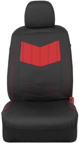 img 2 attached to 🚗 Motor Trend Super Sport Red Faux Leather Car Seat Covers - Front Seats: Modern Two-Tone Design, Easy Install Seat Protectors, Universal Fit Interior Accessories for Car Truck Van SUV