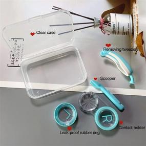 img 3 attached to 👁️ AITIME Soft Contact Lens Application: Portable Case with Remover, Insertion Tool, Tweezers - Perfect for Girls with Long Nails Traveling Outdoors (Blue)