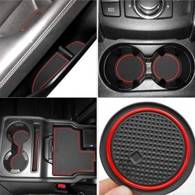 img 4 attached to Auovo 18Pcs Anti Dust Mats For Mazda CX-5/CX5 Accessories 2017-2022 Custom Fit Door Compartment Cup Holder Center Console Liners Car Interior (Red)