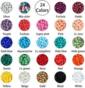 img 3 attached to 📿 Peirich 7200 Pcs Glass Seed Beads Set | Small Craft Beads Assortment Kit with Organizer Box for DIY Bracelets and Jewelry Making | 4mm Round, 1mm Hole (300pcs /Color, 24 Colors)