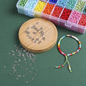 img 1 attached to 📿 Peirich 7200 Pcs Glass Seed Beads Set | Small Craft Beads Assortment Kit with Organizer Box for DIY Bracelets and Jewelry Making | 4mm Round, 1mm Hole (300pcs /Color, 24 Colors)