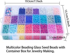 img 2 attached to 📿 Peirich 7200 Pcs Glass Seed Beads Set | Small Craft Beads Assortment Kit with Organizer Box for DIY Bracelets and Jewelry Making | 4mm Round, 1mm Hole (300pcs /Color, 24 Colors)