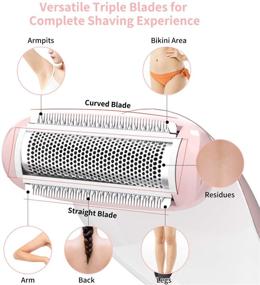 img 2 attached to 🪒 brori Electric Shaver Razor: Painless Women's Bikini Trimmer for Wet and Dry Pubic Hair Removal - Rechargeable, Cordless, LED Light Included