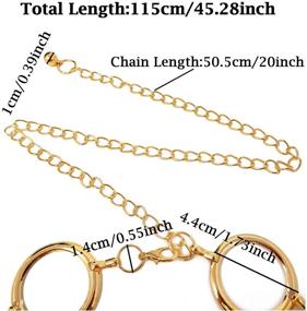 img 3 attached to 💃 Honbay Adjustable Gold Metal Circle Chain Belt for Women - Total Length: 115cm/1.26yard