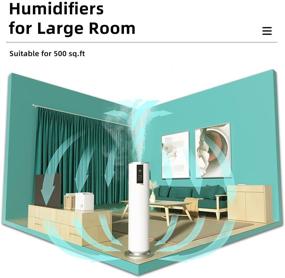 img 2 attached to 🌬️ Large Room Bedroom Humidifier 8L Cool Mist Ultrasonic Top Fill with Essential Oil Tray | Quiet & Easy Clean Floor Air Humidifier for Baby, Kids, Nursery at Home - Auto Shut Off | White