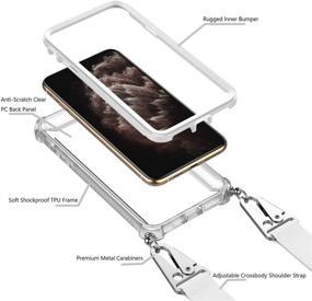 img 2 attached to Lavavik iPhone 11 Pro Case: Full Protection Hybrid TPU Frame, Adjustable Crossbody Strap, Shockproof & Rugged Bumper Case - White