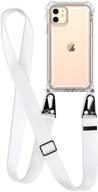 lavavik iphone 11 pro case: full protection hybrid tpu frame, adjustable crossbody strap, shockproof & rugged bumper case - white logo