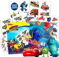 🎉 disney pixar party supplies: 100 kid-friendly temporary tattoos with beloved characters from monsters inc., finding dory, cars, and mickey mouse! logo