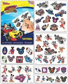 img 1 attached to 🎉 Disney Pixar Party Supplies: 100 Kid-Friendly Temporary Tattoos with Beloved Characters from Monsters Inc., Finding Dory, Cars, and Mickey Mouse!