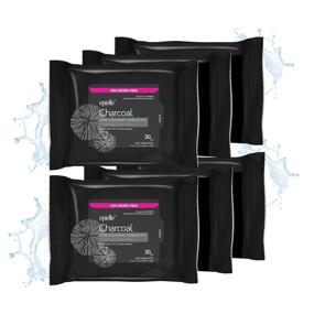 img 4 attached to 🌿 Efficient Epielle Charcoal Makeup Remover Cleansing Wipes - Soft and Gentle for All Skin Types - Daily Facial Cleansing Towelettes - Remove Dirt, Oil, and Waterproof Makeup - Lovely Scent - 30 Ct, 6 Pack