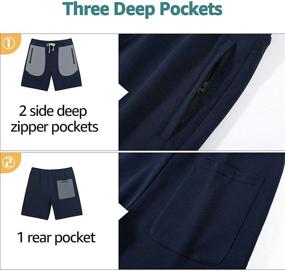 img 1 attached to 🏋️ Navy Active Men's Clothing: Athletic Shorts with Zipper for Workout Pants