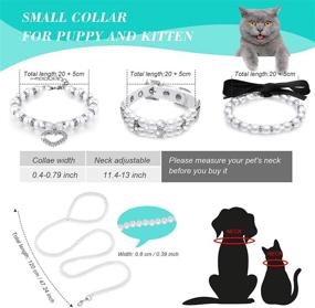 img 3 attached to 🐶 Stylish 4-piece Pearl Dog Collar Leash Set with Rhinestone Crystal Accents - Perfect Jewelry for Small Cats, Puppies, and Kittens