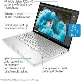 img 2 attached to 💻 2020 HP Envy 13 Laptop, Intel Core i7-1165G7, 8GB DDR4 RAM, 256GB SSD Storage, 13.3" FHD Touchscreen, Win 10 Home, Fingerprint Reader, Camera Kill Switch (13-ba1010nr)