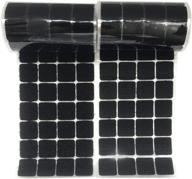 🔲 vkey 1"/25mm black square straps 200 pairs - waterproof self adhesive strips for fastening with hook loop logo