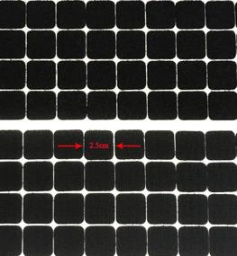 img 2 attached to 🔲 Vkey 1"/25MM Black Square Straps 200 Pairs - Waterproof Self Adhesive Strips for Fastening with Hook Loop