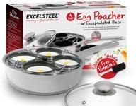 🍳 excelsteel non stick stainless steel 4 cup induction cooktop egg poacher - rust resistant & easy to use for home kitchen breakfast brunch logo
