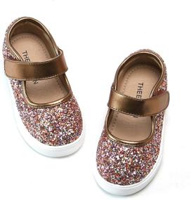 img 4 attached to 👑 Princess Glitter Slip On Casual Sneakers for Toddler Little Girls by THEE BRON