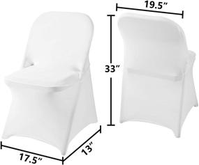 img 3 attached to 🎉 50-Pack Ascoza White Spandex Folding Chair Covers: Stretchable, Washable Fabric for Weddings, Parties, Holidays, & Special Events