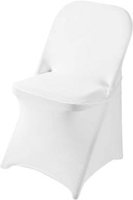 img 4 attached to 🎉 50-Pack Ascoza White Spandex Folding Chair Covers: Stretchable, Washable Fabric for Weddings, Parties, Holidays, & Special Events