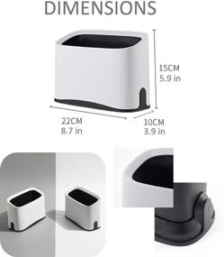 img 1 attached to Original Mini Trash Can: Stylish Small Waste Garbage Bin for Desk, Office, Kitchen, and More – Includes 100 Plastic Bags (White-Black - Great Value)