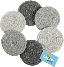 img 4 attached to 🏡 OrganiHaus Farmhouse Coasters with Absorbent Protection