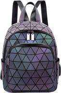 geometric backpack backpacks holographic reflective women's handbags & wallets logo