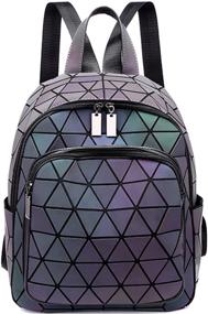 img 4 attached to Geometric Backpack Backpacks Holographic Reflective Women's Handbags & Wallets