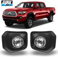 🔦 clear lens bumper driving fog lights pair + wiring + switch kit for [2016-2020] toyota tacoma - cpw compatible logo