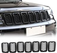 🚙 enhance your jeep grand cherokee wk2 with jecar grille inserts: abs mesh honeycomb grill cover trim kit in sleek black (2017-2021) logo
