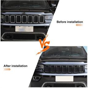 img 1 attached to 🚙 Enhance Your Jeep Grand Cherokee WK2 with JeCar Grille Inserts: ABS Mesh Honeycomb Grill Cover Trim Kit in Sleek Black (2017-2021)