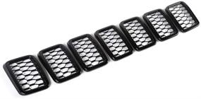 img 3 attached to 🚙 Enhance Your Jeep Grand Cherokee WK2 with JeCar Grille Inserts: ABS Mesh Honeycomb Grill Cover Trim Kit in Sleek Black (2017-2021)