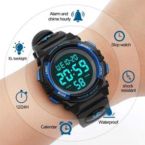 img 3 attached to ⌚️ YEENIK Kids Waterproof Digital Watch – Sporty LED Wristwatch with Alarm & Stopwatch for Boys, Girls, and Children