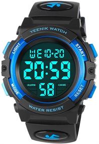 img 4 attached to ⌚️ YEENIK Kids Waterproof Digital Watch – Sporty LED Wristwatch with Alarm & Stopwatch for Boys, Girls, and Children