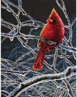 🧵 winter cardinal counted cross stitch kit, 14 count black aida, 11'' x 14'': create stunning dimensions embroidery logo