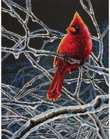 img 3 attached to 🧵 Winter Cardinal Counted Cross Stitch Kit, 14 Count Black Aida, 11'' x 14'': Create Stunning Dimensions Embroidery