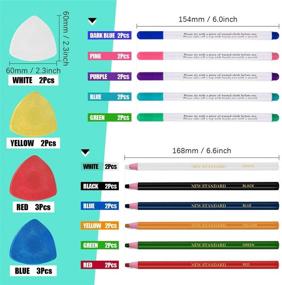 img 3 attached to 🧵 Complete Sewing Tools Kit: Swpeet 32Pcs with Professional Tailor's Chalk, Sewing Mark Pencil, and Erasable Ink Fabric Marker Pen