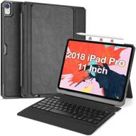 😎 procase ipad pro 11 keyboard case 2018, detachable wireless keyboard case with kickstand [support apple pencil charging] slim multi-angle stand cover case for apple ipad pro 11 inch 2018 – black logo