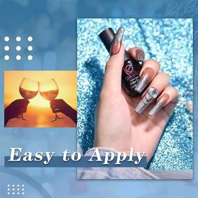 img 2 attached to 🎁 Sparkle and Shine this Holiday Season: 6 Pcs Christmas Glitter Nail Polish Set, Perfect Gift for Christmas and New Year, with UV Soak Off LED Gel Nail Lamp, in Red Purple Blue Silver Gold - 8 ml Each Bottle