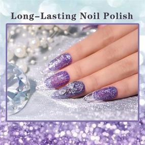 img 3 attached to 🎁 Sparkle and Shine this Holiday Season: 6 Pcs Christmas Glitter Nail Polish Set, Perfect Gift for Christmas and New Year, with UV Soak Off LED Gel Nail Lamp, in Red Purple Blue Silver Gold - 8 ml Each Bottle