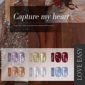 img 1 attached to 🎁 Sparkle and Shine this Holiday Season: 6 Pcs Christmas Glitter Nail Polish Set, Perfect Gift for Christmas and New Year, with UV Soak Off LED Gel Nail Lamp, in Red Purple Blue Silver Gold - 8 ml Each Bottle