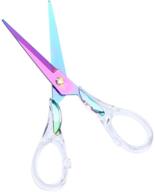 🌈 clear colorful multibey 6.5" scissors - gold stainless steel, straight acrylic, multipurpose craft scissors logo