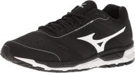 mizuno synchro black white black men's shoes and athletic 320544 9000 09 0800 logo