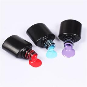 img 2 attached to 💅 Набор гель-лаков для ногтей - комплект для снятия под воздействием УФ-лучей с 6 цветами - черный, молочно-темно-розовый, белый, фиолетовый, фиолетово-синий и бордовый.
