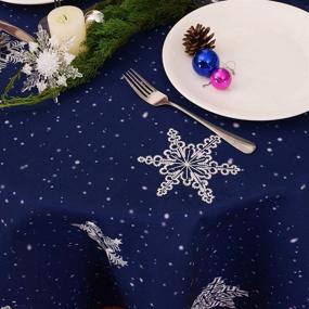 img 3 attached to 🎄 Simhomsen Festive Snowflakes Tablecloth for Christmas, Ideal for Food Service Equipment & Supplies