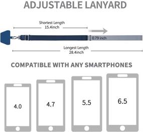 img 3 attached to Синий подвесной шнурок для телефона: Универсальный браслет для смартфонов 📱