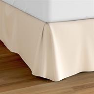 🛏️ cozy house collection twin size pleated bed skirt - 1500 series luxury hotel microfiber dust ruffle - 14" tailored drop - wrinkle-free, stain & fade resistant - cream logo