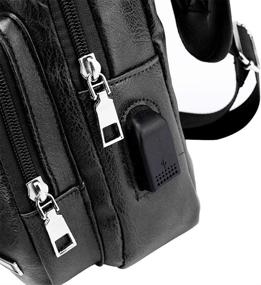 img 2 attached to Optimized Leather Crossbody Shoulder Travel Backpacks and Casual Daypacks with Charging Capability