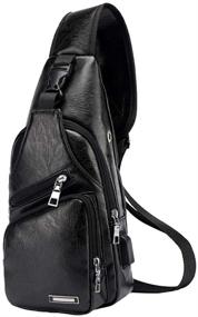 img 4 attached to Optimized Leather Crossbody Shoulder Travel Backpacks and Casual Daypacks with Charging Capability