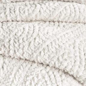 img 2 attached to 🛏️ G.H. Bass Plush Sherpa Cable Knit Soft Solid Pinsonic Cozy Comforter Set, King Size, Ivory - Enhance Your Sleep Experience with Luxurious Fluffy Texture